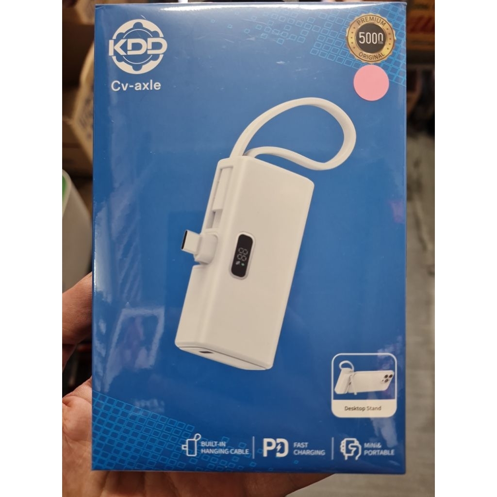 Powerbank พาวเวอร์แบงค์รุ่นใหม่พร้อมหัวชาร์จ Type-c สองหัวชาร์จแบบพับเก็บได้พกพาสะดวกขนาดเล็กความจุขนาด5000mAh