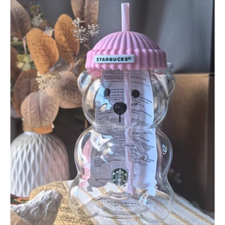 Starbucks Korea 🇰🇷 Alive Nature 🌸🧸 Bearista Glass Tumbler 591ML