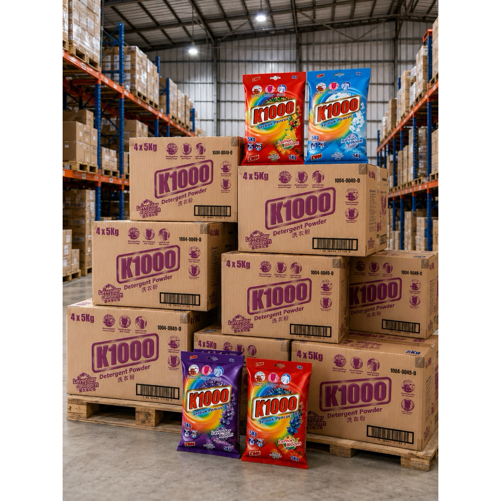 ผงซักฟอกK1000ยกลัง20kg