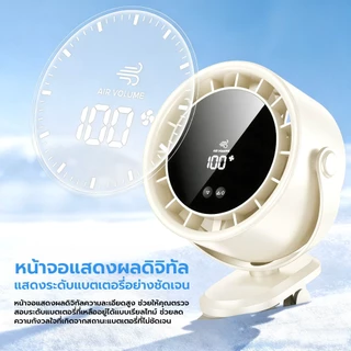 Eihome พัดลมตั้งโต๊ะ/หนีบ พัดลมพกพา 100 ระดับ ตั้งโต๊ะ / คลิปหนีบ / แขวนผนัง 24h ใช้งานได้นานถึง หมุนได้ 720°