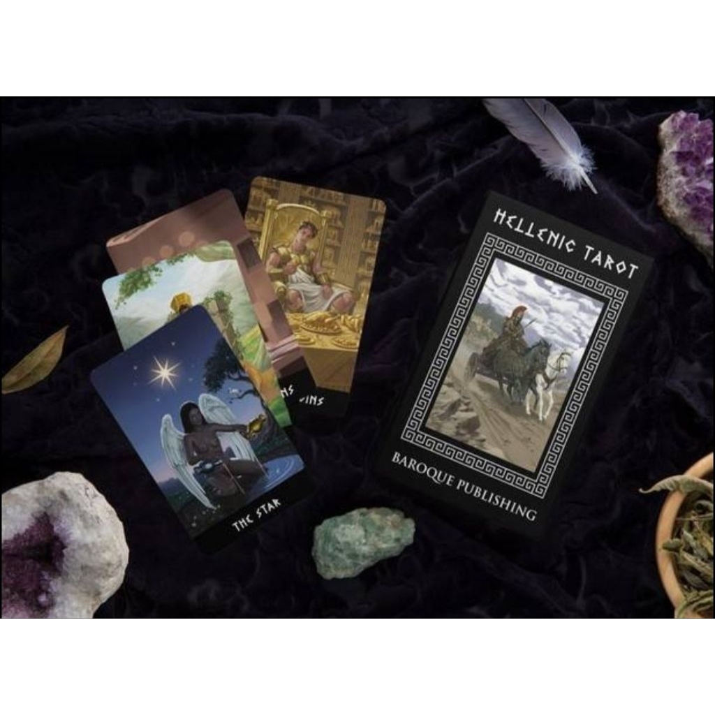 Hellenic Tarot ไพ่ยิปซีแท้ธีมตำนานกรีกขอบสีเงินหรูหรา ไพ่ทาโร่ต์ ไพ่ยิปซี Tarot Cards