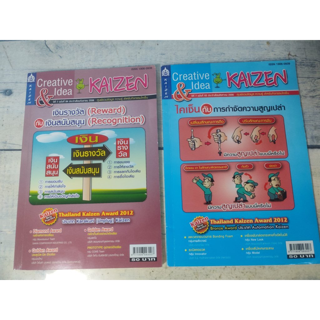 kaizen เงินรางวัลกับเงินสนับสนุน : ไคเซ็น กับการกำจัดความสูญเปล่า **หนังสือหายาก**