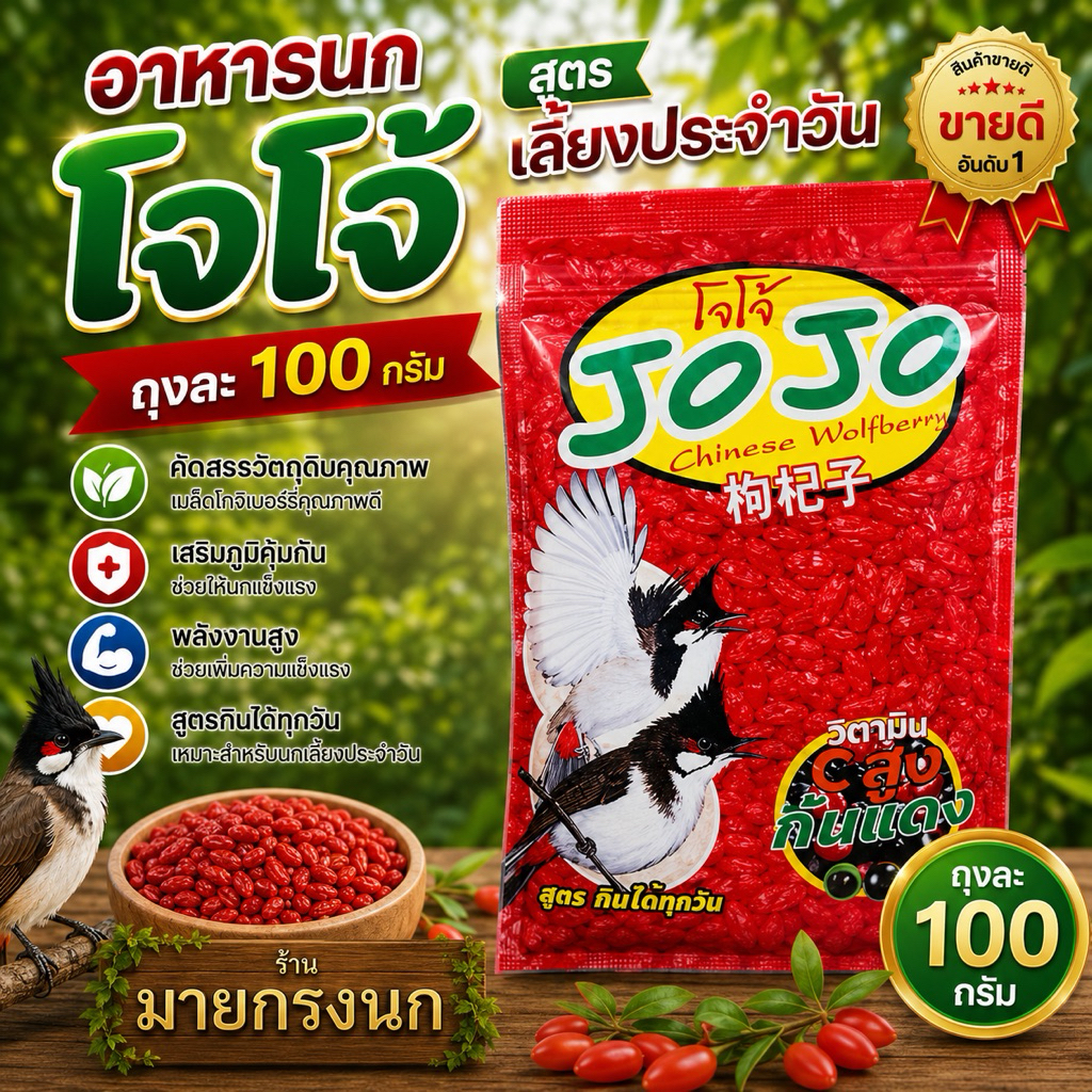 Jojo สูตรเลี้ยง (ถุงละ100กรัม)🍒