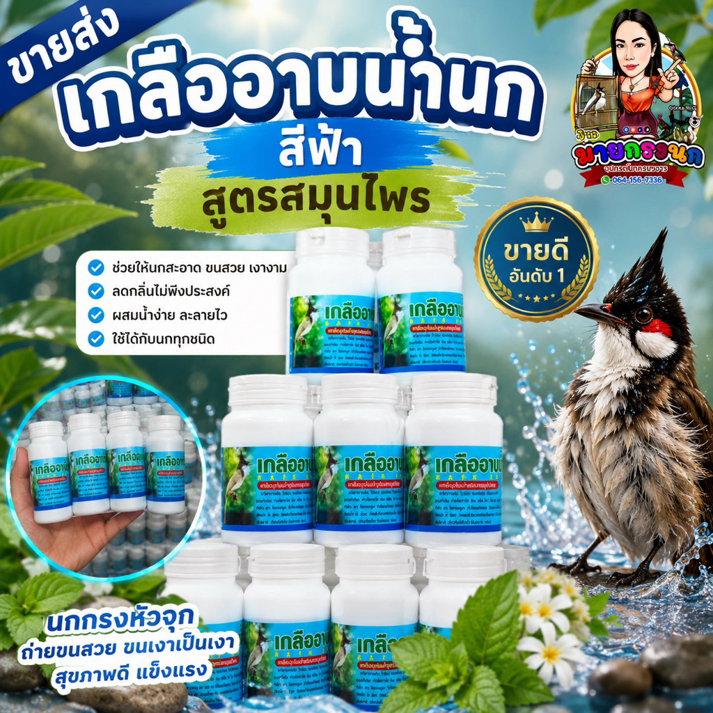 📍{ขายส่ง}✓เกลืออาบน้ำนก BLUE🔵💦