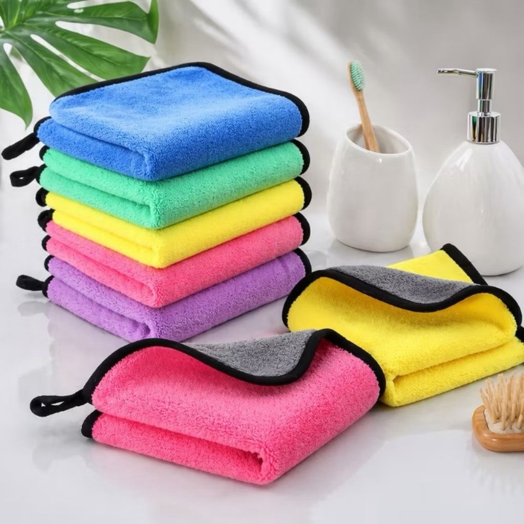 ผ้าเช็ดรถ ผ้าล้างรถไมโครไฟเบอร์ ผ้าอเนกประสงค์ ขนาด30*40, 30x30 คละสี