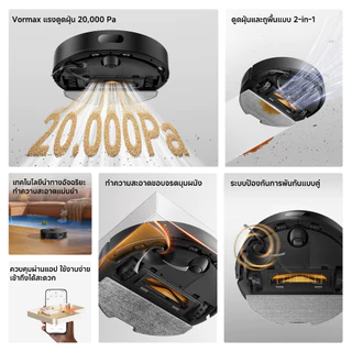[Hot]Dreame F20 Robot Vacuum 20000Pa Vacuum Cleaning Robot ป้องกันผมพันกัน การควบคุมแอป เครื่องดูดฝุ่นและถูพื้น 2in1