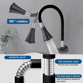 【ซิลิโคนกันรั่ว】ก๊อกน้ำห้องครัว 360° หมุนได้รอบทิศ หัวก๊อก304สแตนเลส ทนทาน ล้างจานสะดวก ติดตั้ง2ขั้นตอนง่ายๆ