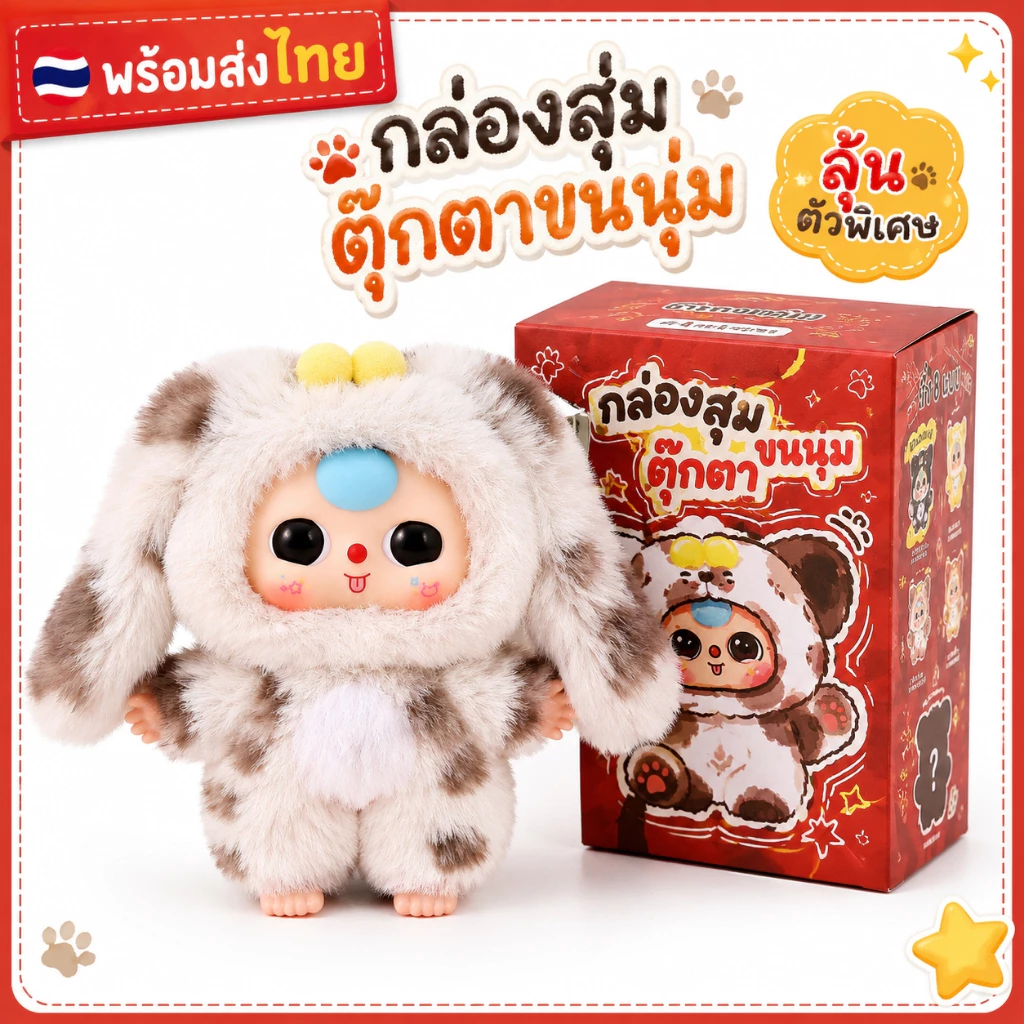 กล่องสุ่มตุ๊กตาแมวหมา ตุ๊กตาขนนุ่ม ของสะสม ของขวัญ พร้อมส่งไทย ลิขสิทธิ์แท้100%