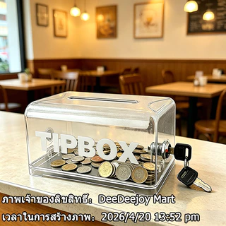 [พร้อมส่ง] Tip Box กล่องใส่ทิป กล่องทิป Box มีกุญแจล็อค ขนาด