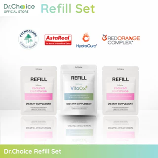 [Refill เขียวซอง 1 ชมพูซอง 2] VitaOx+ Refill 1 ซอง + Reduced Glutathione Refill 2 ซอง by Dr. Choice