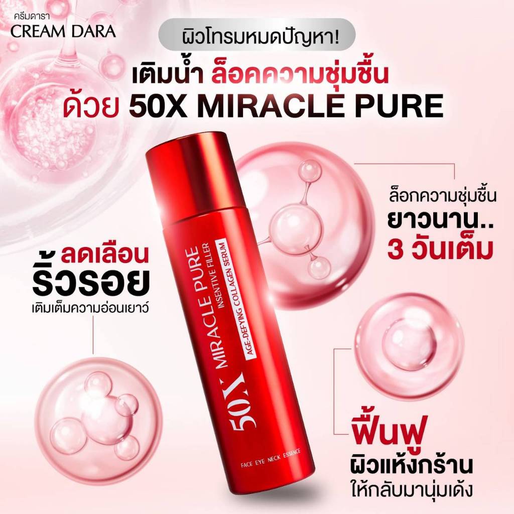 [แท้ 100%] น้ำตบดารา 50X Series Skin Age-Defying Collagen Serum 150ml ซีรี่ส์ สกิน เอจ ดีฟายอิ้ง คอล