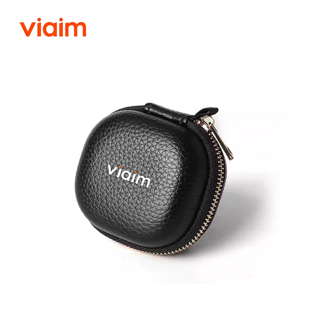 VIAIM Pods สีดํา / อูฐ | 100% Fit สําหรับ VIAIM Nano+ & RecDot | เคสหูฟังหนัง PU | กระเป๋าเก็บของกันน้ําและกันกระแทก