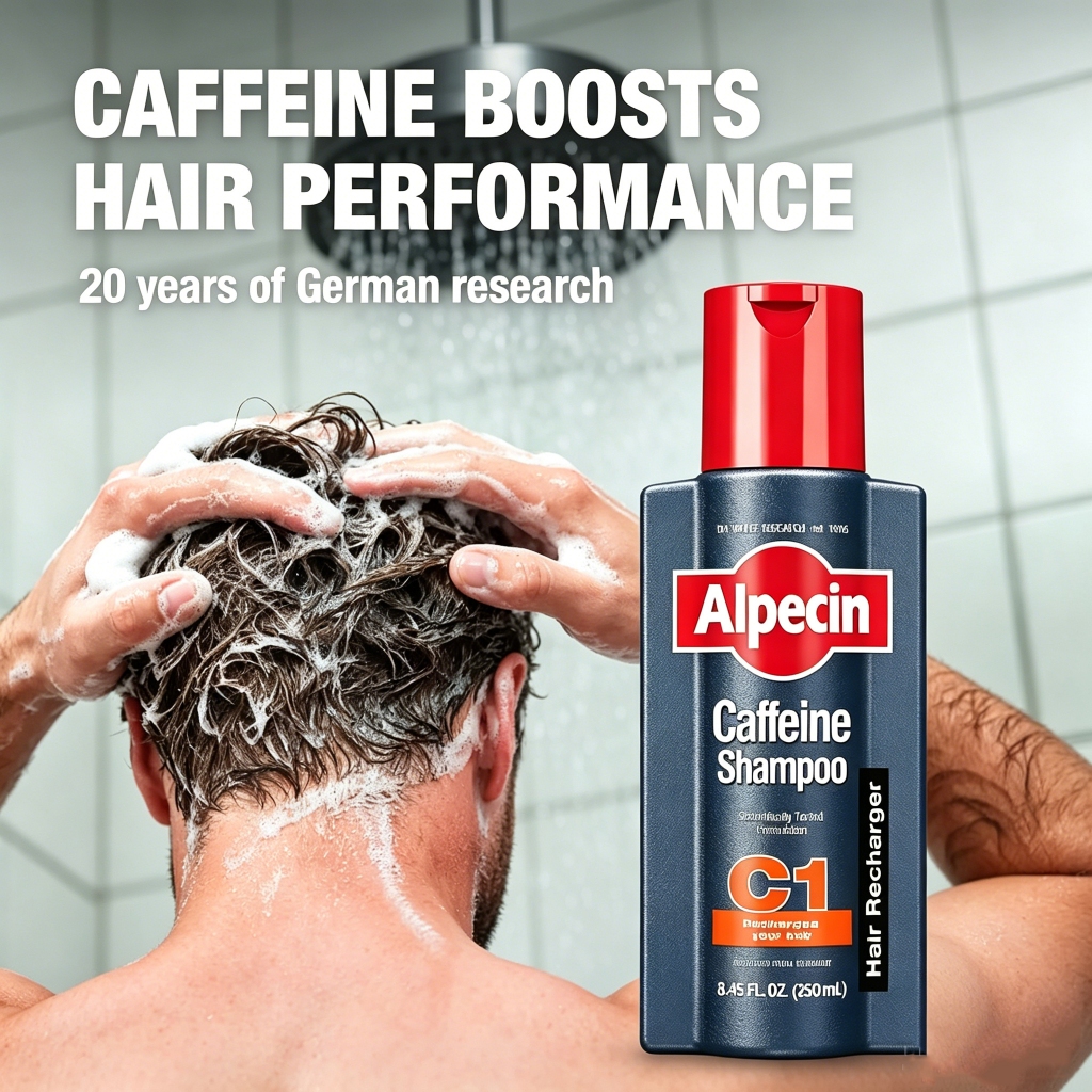 แชมพู Alpecin Caffeine Shampoo 250MLคาเฟอีนเข้มข้น ลดผมร่วง กระตุ้นรากผม ผมแข็งแรง ไม่ขาดร่วง ให้ผมแข็งแรง ป้องกันผมร่วง