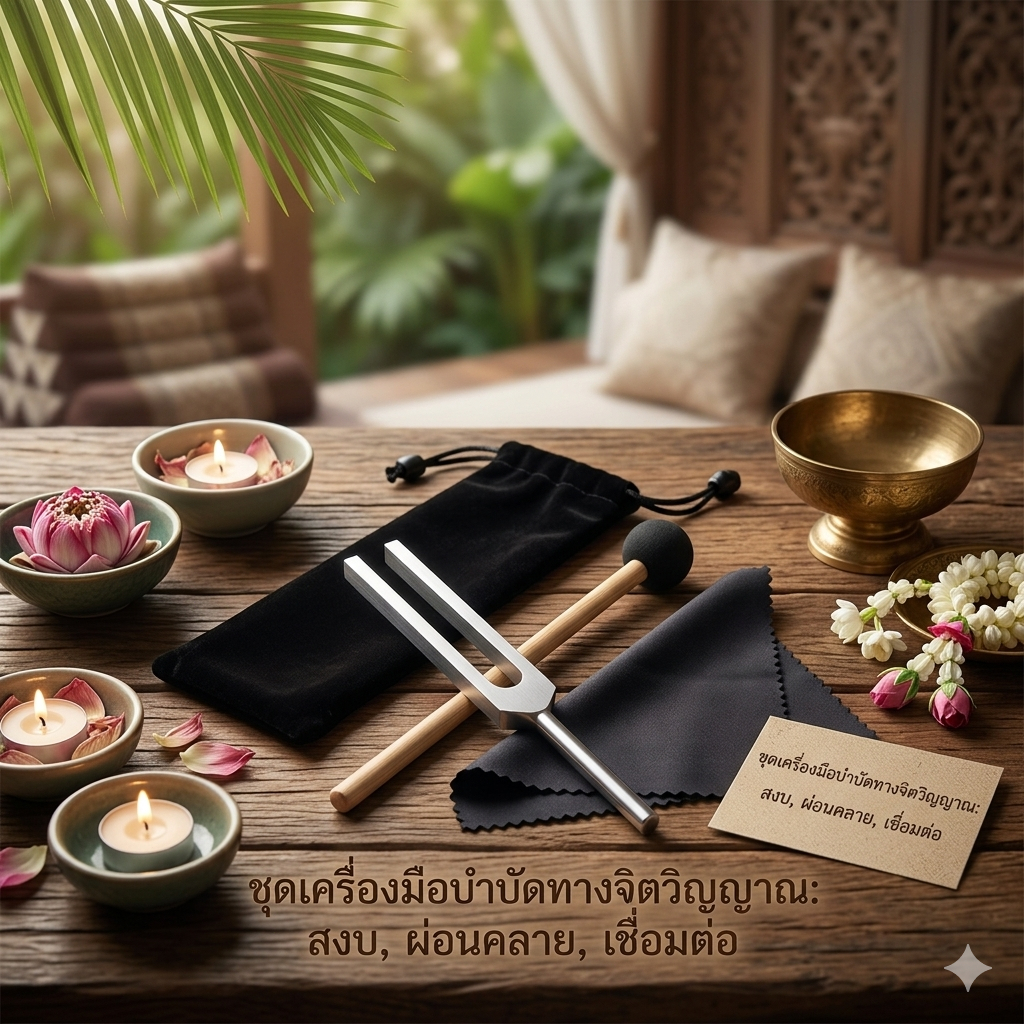 【ส่งจากไทย】ชุดส้อมเสียง พร้อมฆ้อนยางกลม (ชุด)