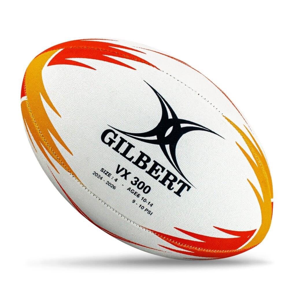 Gilbert Rugby Ball, VX 300 Training Ball, Size 4, rugby Ball, Authentic, #1 Brand, ลูกรักบี้, รักบี้