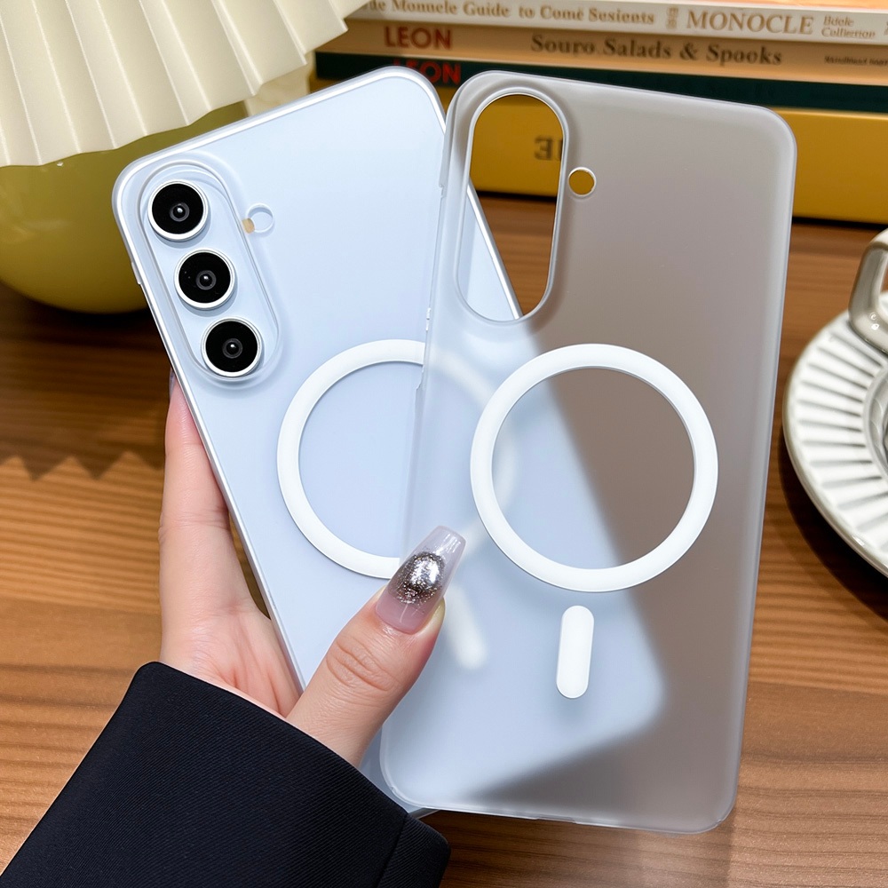 เคสโทรศัพท์แม่เหล็กแบบโปร่งแสง สำหรับ for Samsung A54/A05S/A06/A16/S24 S22 S23 S25 Ultra/A35/A15/A55/S24 FE phone case