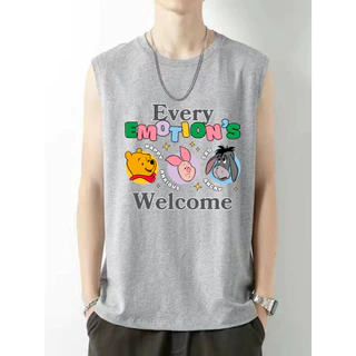 เสื้อยืดแขนกุด สกรีนลายหมีพู ลายสวยๆ OP-1183
