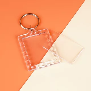 พวงกุญแจอะคลิริคใส DIY ใส่รูปได้ กรอบละ 5 บาท (เฉพาะกรอบ) พร้อมส่งจากไทย