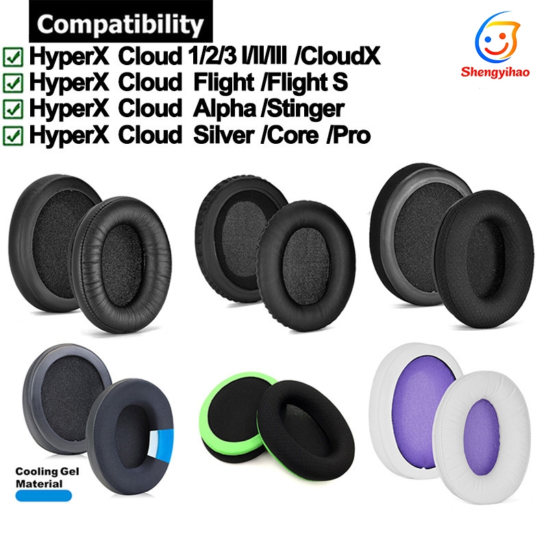 แผ่นรองหูฟัง คู่สําหรับ HyperX CloudX 1 2 3 /Flight S แผ่นรองหูฟังแผ่นรองหูฟัง Earpads Ear pads  Earpbuff Ear Cushion