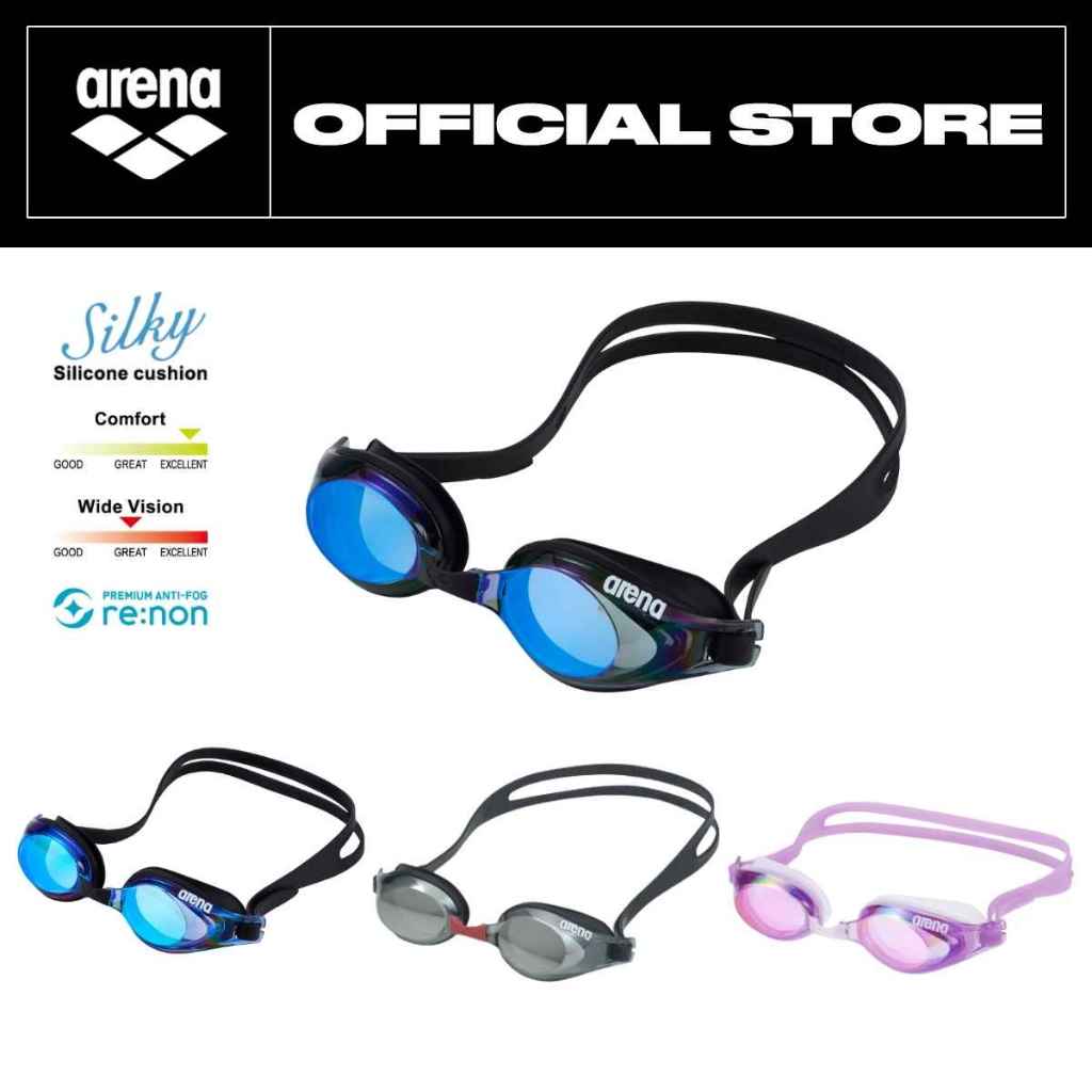 ARENA | Fitness goggle- Silky mirror re:non แว่นตาว่ายน้ำสำหรับสายฟิตเนส ซ้อมว่ายน้ำ ออกกำลังกาย | AASVT52