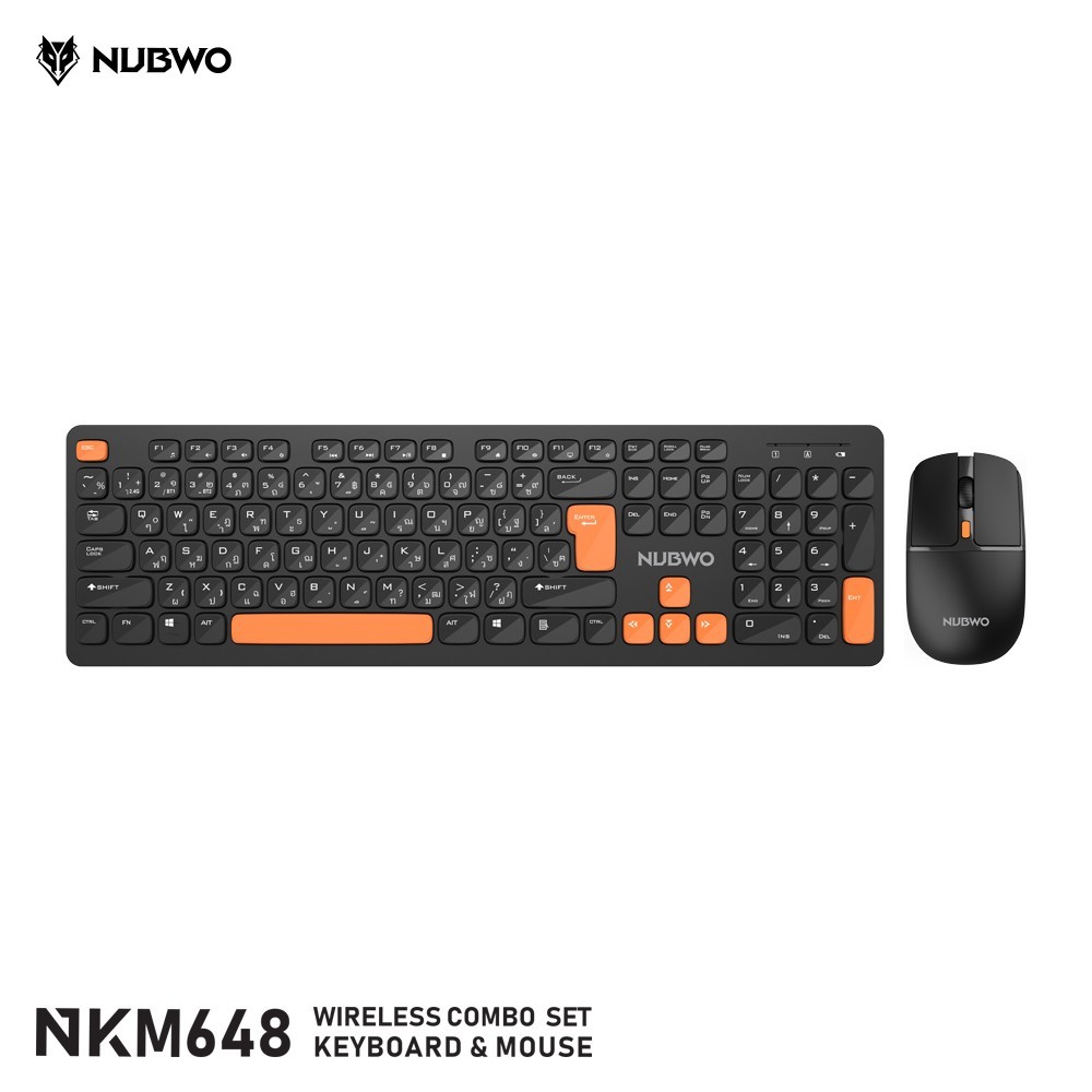 คีย์บอร์ด NUBWO NKM-648 Keyboard & Mouse เชื่อมต่อ Wireless2.4GHz และบลูทูธ