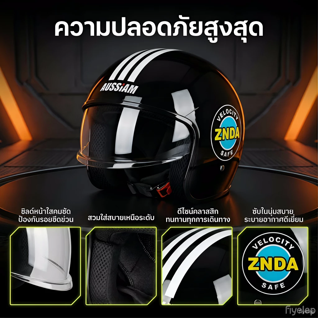 หมวกกันน็อค ABS 2026 ระบายอากาศ thumbnail 6