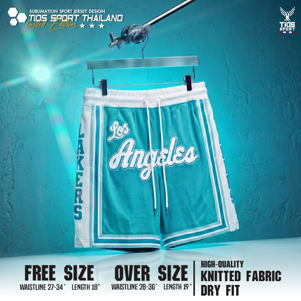 กางเกงบาส Los Angeles ขาสั้นซับลาย มีฮูด ราคาถูก Shopee Lazada