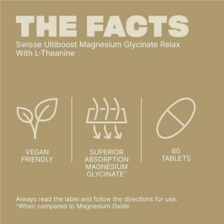Swisse Ultiboost Magnesium Glycinate Relax + L-Theanine Day 60 Tablets