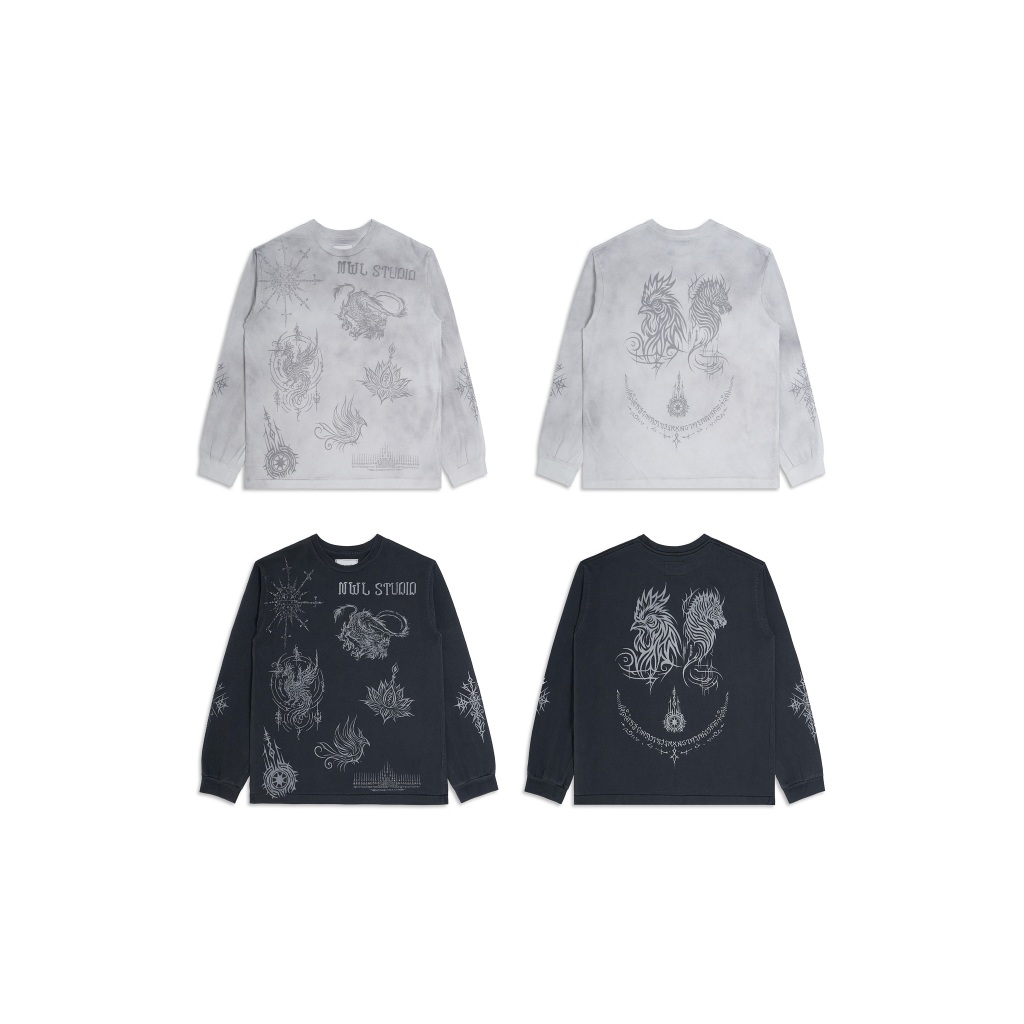 Yantra Long Sleeve Smoke White Black Fade / เสื้อยืดแขนยาว สีขาว สีดำเฟด