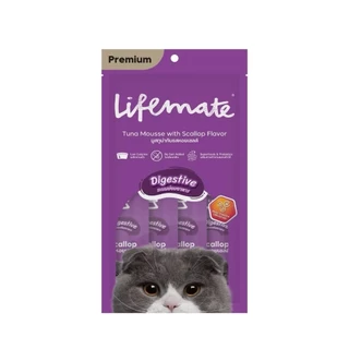 (1แพค/4ซอง)ขนมแมวเลีย Lifemate ขนาด12กรัม x4