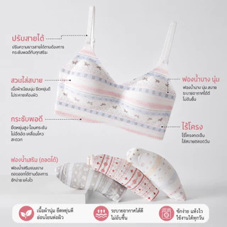 ยกทรงไร้โครงสไตล์แฟร์ไอล์ สำหรับผู้หญิงหน้าอกเล็ก ช่วยพยุง ยกกระชับและป้องกันหน้าอกหย่อนคล้อย ปรับความยาวได้ ฟองน้ำ 0.