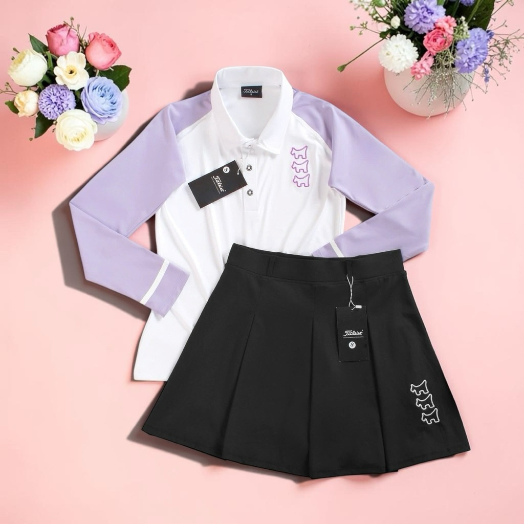 ขายดี ชุดตีกอล์ฟหญิงมีซับใน ได้2ชิ้น (Size:S-XL) ทรงสวยสีสันสดใสทนทาน เหมาะทุกสนาม ระบายอากาศได้ดี ส่งเร็ว