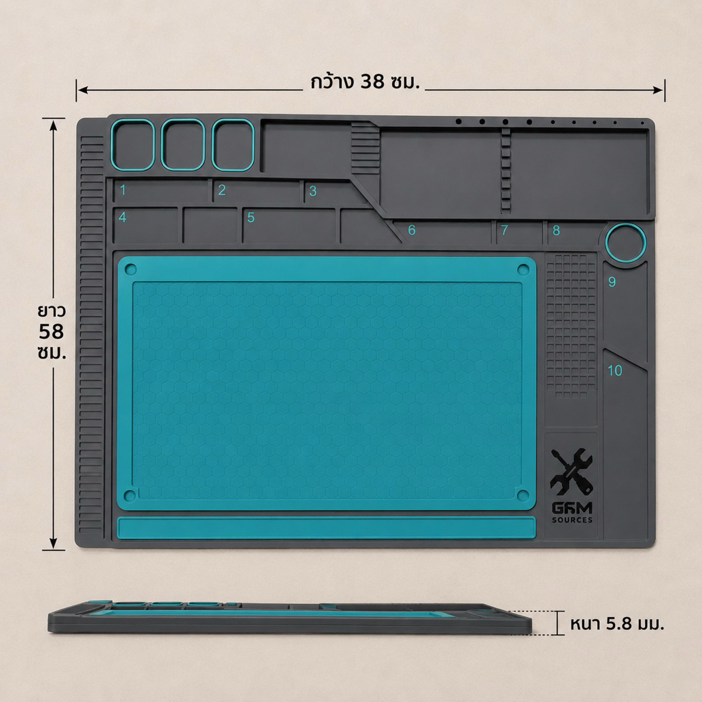 ยางรองซ่อมโคตรยักษ์ใหญ่สุดหนาสุด 38*58cm หนา5.8mm