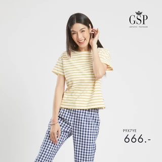 GSP Lucky Stripes Collection เสื้อยืดลายทางผู้หญิง คอกลม แขนสั้น Casual Wear