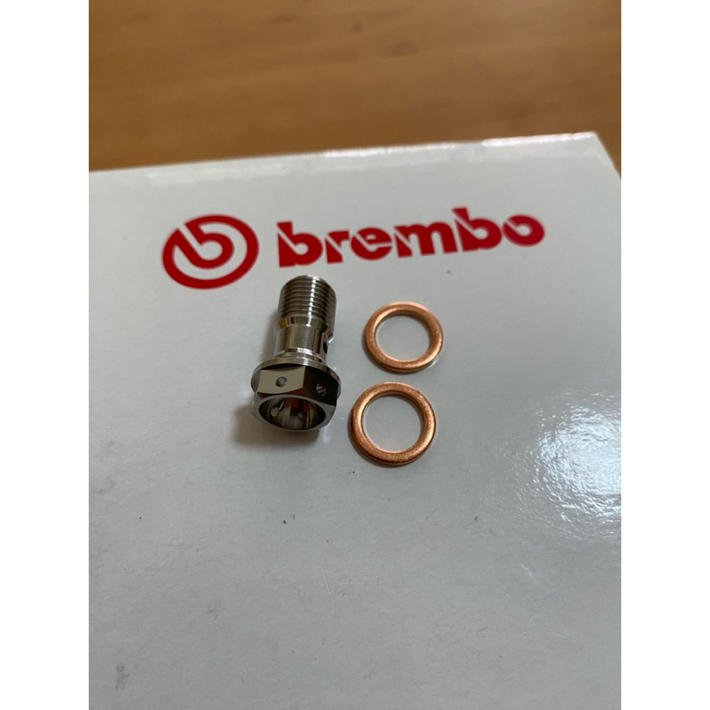 น็อตน้ำมันเบรคไทเทเนียม Gr5 ขนาด M10 x 19 x 1.0/1.25 P