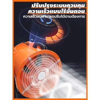 พัดลมดูดอากาศอุตสาหกรรม พัดลมเป่าดูดอากาศ 12/14/16นิ้ว ปรับความเร็วได้ พลังลมสูง ดูดควันในครัว โรงงาน สายไฟ 3m