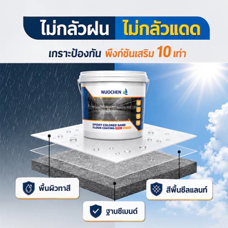 🏆ใช้10ปีไม่ลอกหรือแตก🏆สีทาพื้นปูนทรายสีสัน 1kg/5kg สีทาพื้นปูน สีอีพ็อกซี่ทาพื้นปูนทรายสีสัน เรซินอีพ็อกซี่ กันน้ำ กันล