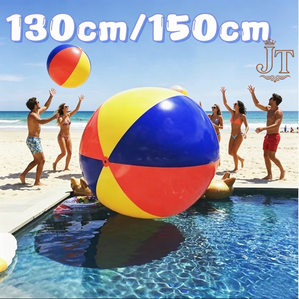 【COD】60ซม-200ซม ยักษ์พองบอลชายหาดขนาดใหญ่สามสีหนา Pvc วอลเลย์บอลน้ำ 60CM/100CM/130CM/150CM