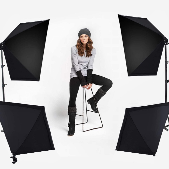 50*70cm Softbox 2.1M Light Stand Photography Kit Photo Video Studio Light Stand Continuous Lighting