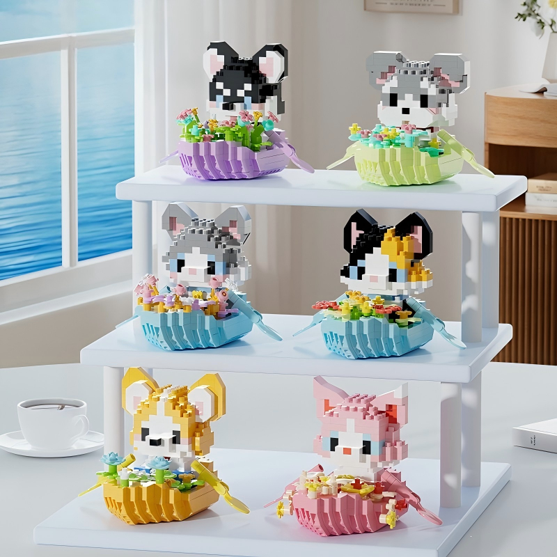 SR NEW ตัวต่อการ์ตูนสัตว์จิ๋ว DIY ของเล่นเสริมสมาธิ ของขวัญวันเกิด