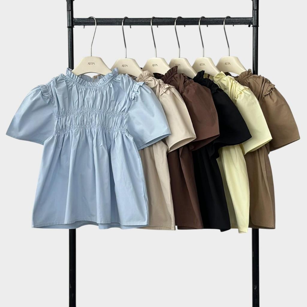 Atipashop - Dolly Smock Top เสื้อสม็อคแขนสั้น ทรงน่ารัก