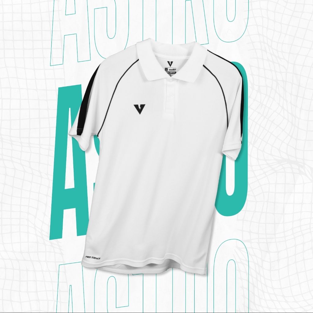 VOLT ASTRO ONE STRIPE ONE เสื้อโปโล สีขาว สปอร์ต น้ำหนักเบา ระบายอากาศได้ดี