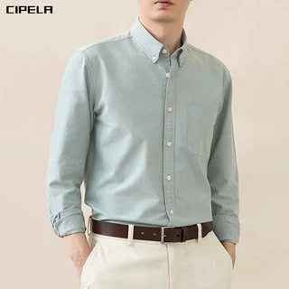 CIPELA เสื้อเชิ้ตแขนยาวผู้ชาย เสื้อเชิ้ตทำงาน ดูดี รีดง่าย ใส่ได้หลายลุคทุกโอกาส เสื้อเชิ้ตคอปก มีกระเป๋า