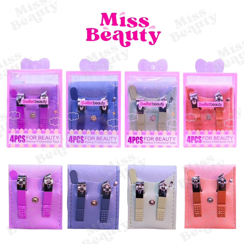 (BX-414) (คละสี) Sweet Beauty ชุดกรรไกรตัดเล็บ หลากสี มี 2 ชิ้น พร้อมกระเป๋า