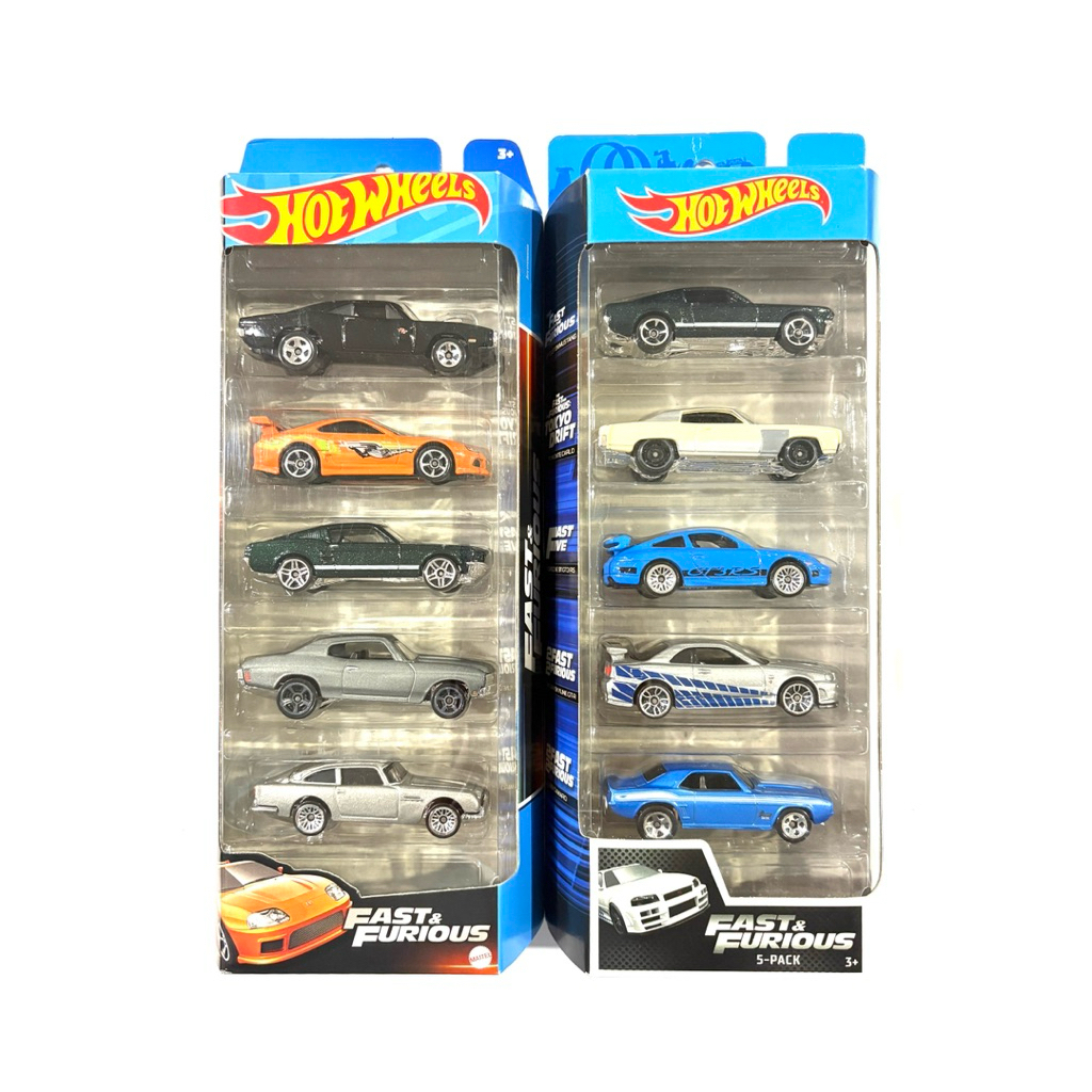 Hot Wheels | FAST&FURIOUS ~ แพค 5 คัน = มี 2 แบบ |‼️ขอบแพคยับ แพคยับ แผ่นพลาสติกไม่ใสไม่เนี๊ยบ‼️| 📦สินค้ามีพร้อมส่ง