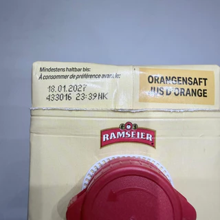 RAMSEIER น้ำส้ม 1L x 2 กล่อง แพ็คคู่ Barcode / GTIN / EAN: 7610057010766