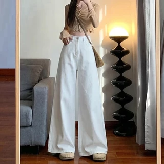 💥YH#2637💥มีไซส์ S-3XL💥กางเกงยีนส์ เอวสูง กระบอกใหญ่ ปลายขาบาน ใส่สบาย แมทง่าย แฟชั่นวินเทจ กางเกงขายาว