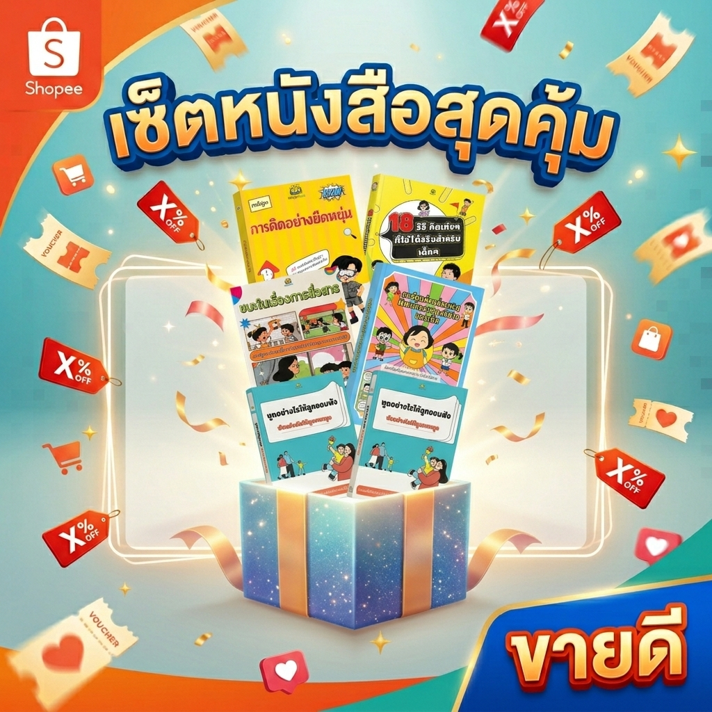 หนังสือดีๆ ที่ช่วยให้ลูกเก่งขึ้นอย่างมีความสุข ✨ ชุดหนังสือพัฒนาทักษะเด็ก 6 เล่ม | ฝึกการสื่อสาร วินัย ความคิด และพัฒนาก