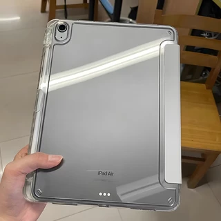 เคสไอแพด gen10 gen11 case ipad Pro11 gen7/8/9 10.2'' ฝาหลังโปร่งใสทั้งตัว รองรับการพับหลายแบบ
