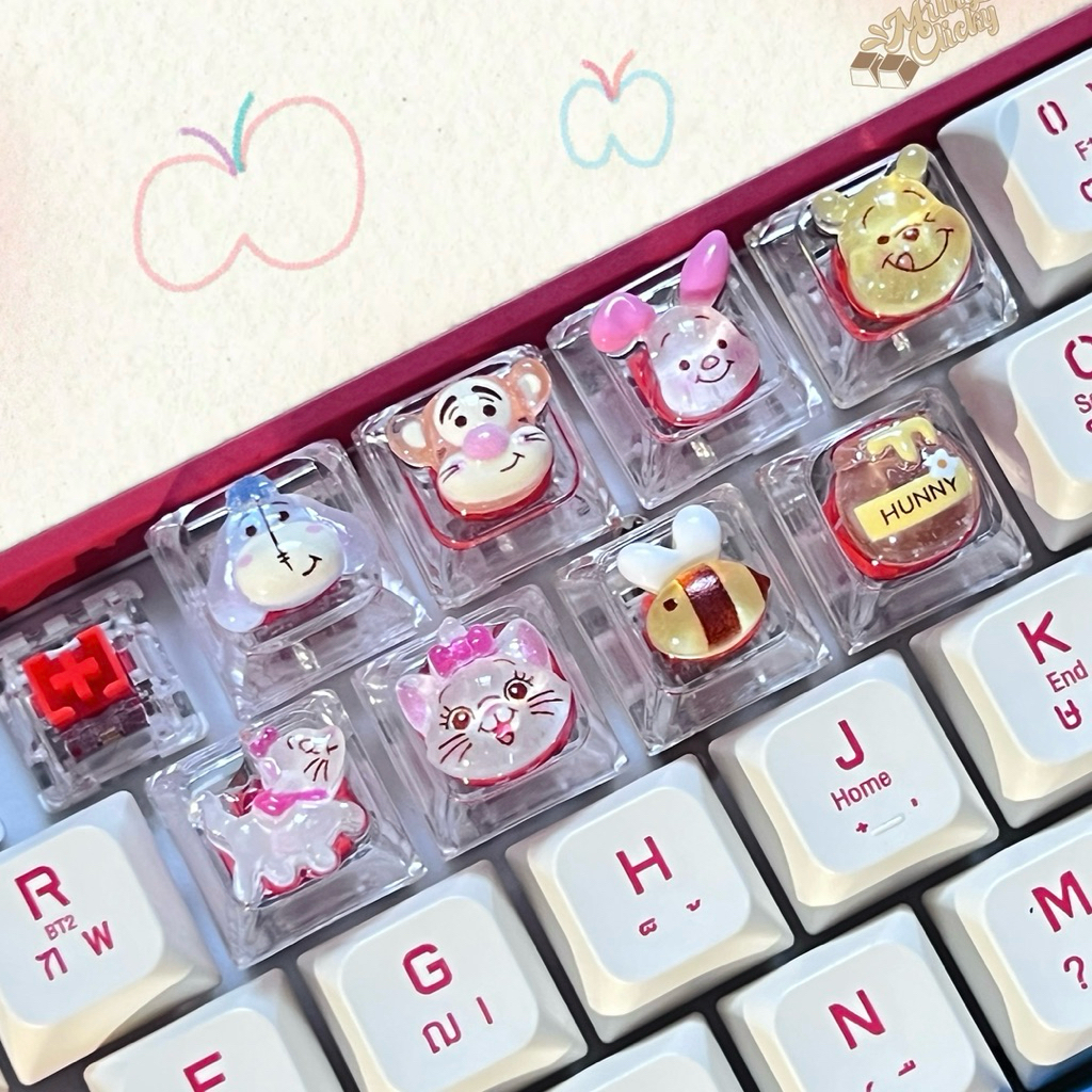 Glitter Cartoon Keycap คีย์แคปลายการ์ตูน✨[คีย์แคปเมคานิคอล]